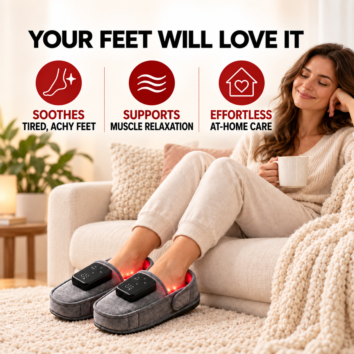 Orvani™ LumiStep Red & Infrared Light Therapy Slippers