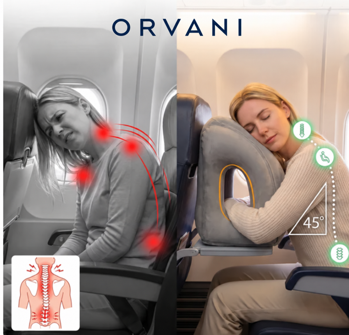 Orvani Aufblasbares Reisekissen – Komfort für unterwegs