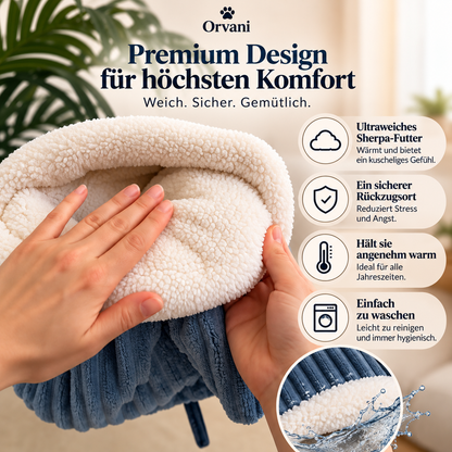 Orvani™ Kuschelhöhle – Gemütliches Haustierbett für Katzen & kleine Hunde
