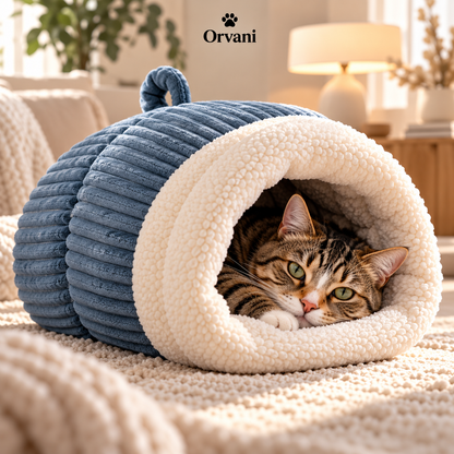 Orvani™ Kuschelhöhle – Gemütliches Haustierbett für Katzen & kleine Hunde