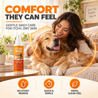 Happy pet parent cuddling comfortable dog and cat