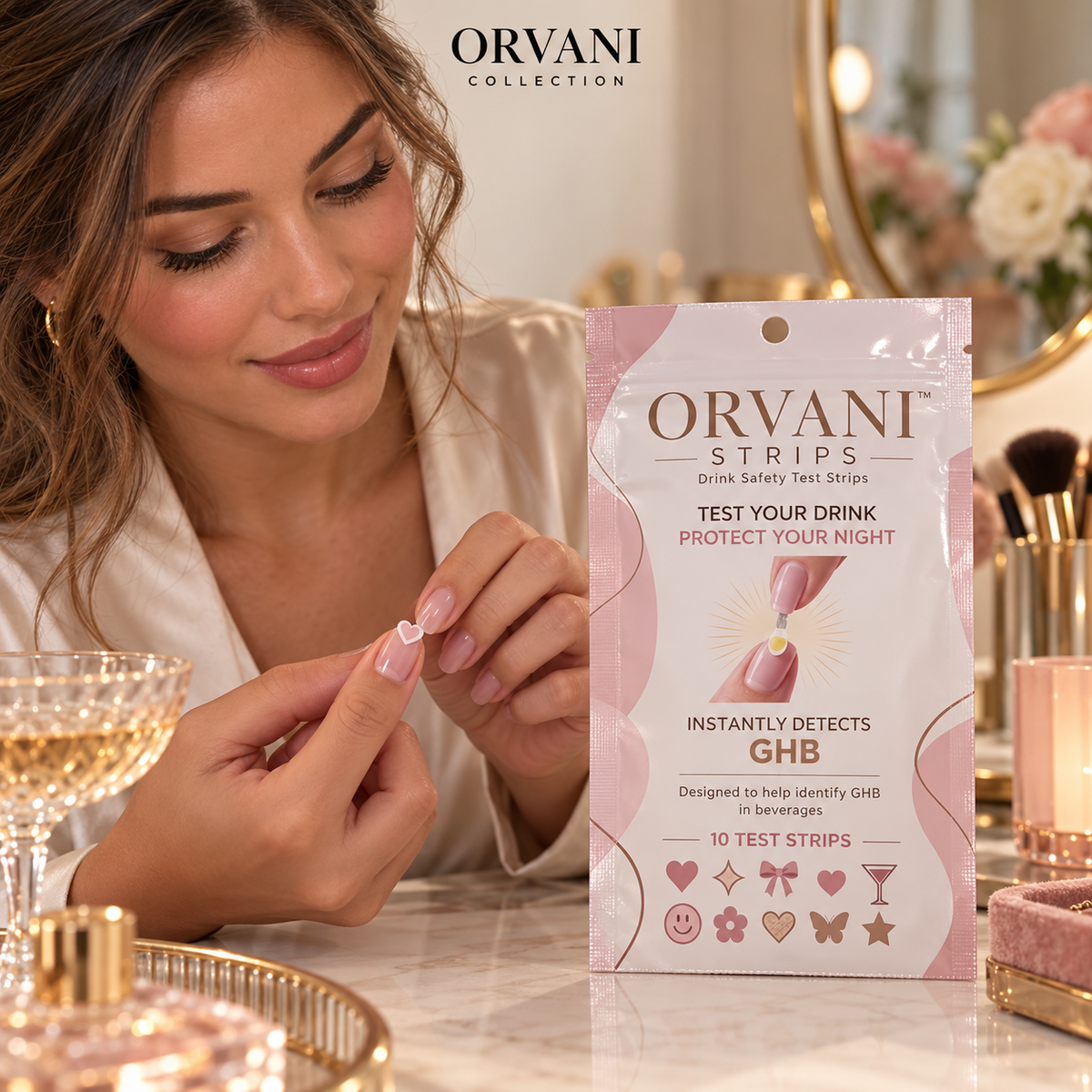 Adult model applying nail test