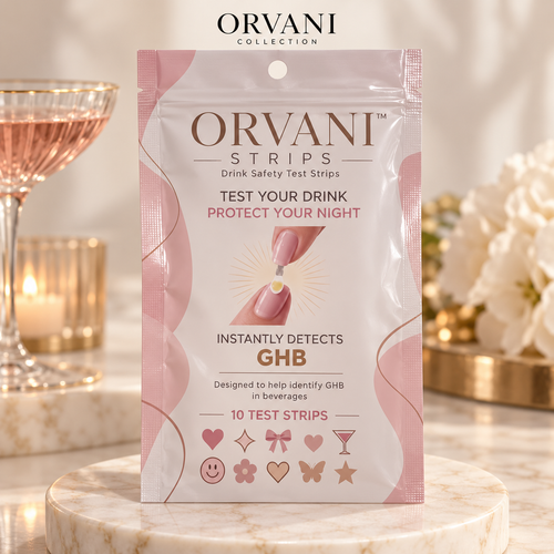 Orvani pink drink test pouch front view