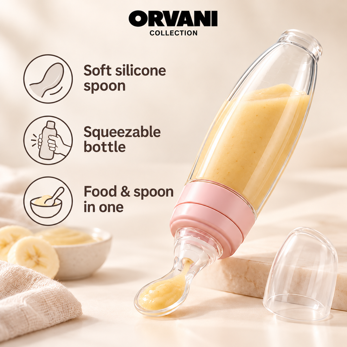 Baby spoon feeder features