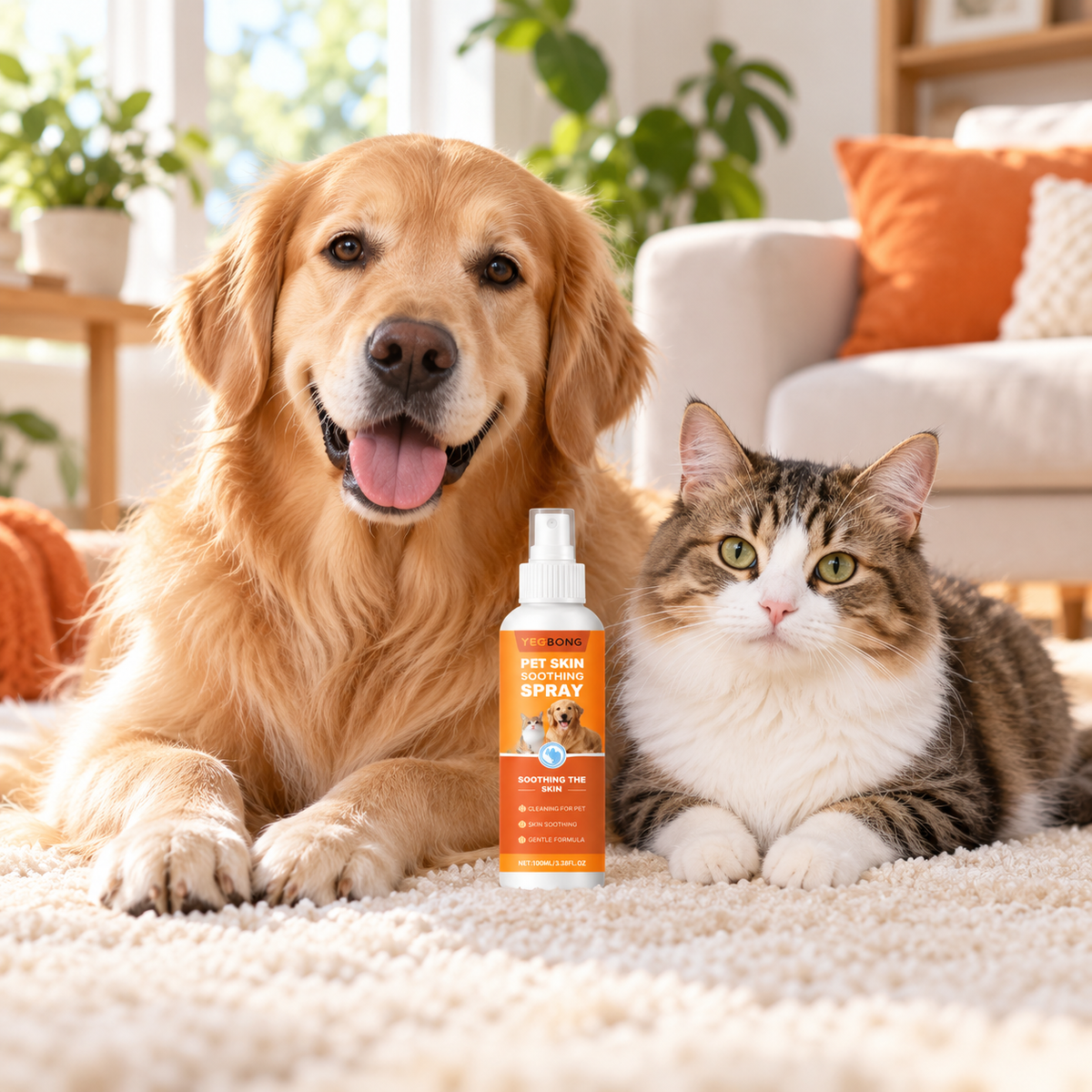 Pet comfort spray for dogs and cats