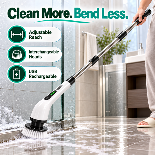 Orvani adjustable spin scrubber green feature hero