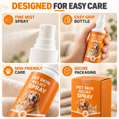 Pet skin spray fine mist bottle and packaging details